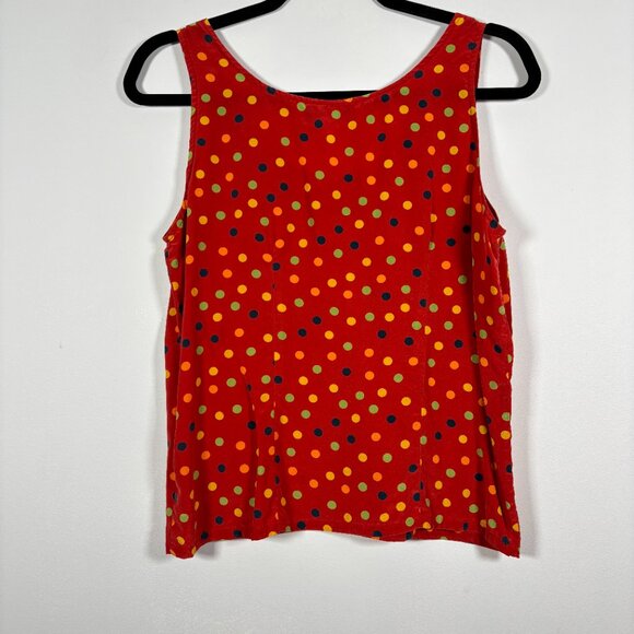 Vintage Silk Polka Dot Tank Top Sleeveless Quiet Luxury Old Money Size Medium - Picture 4 of 6